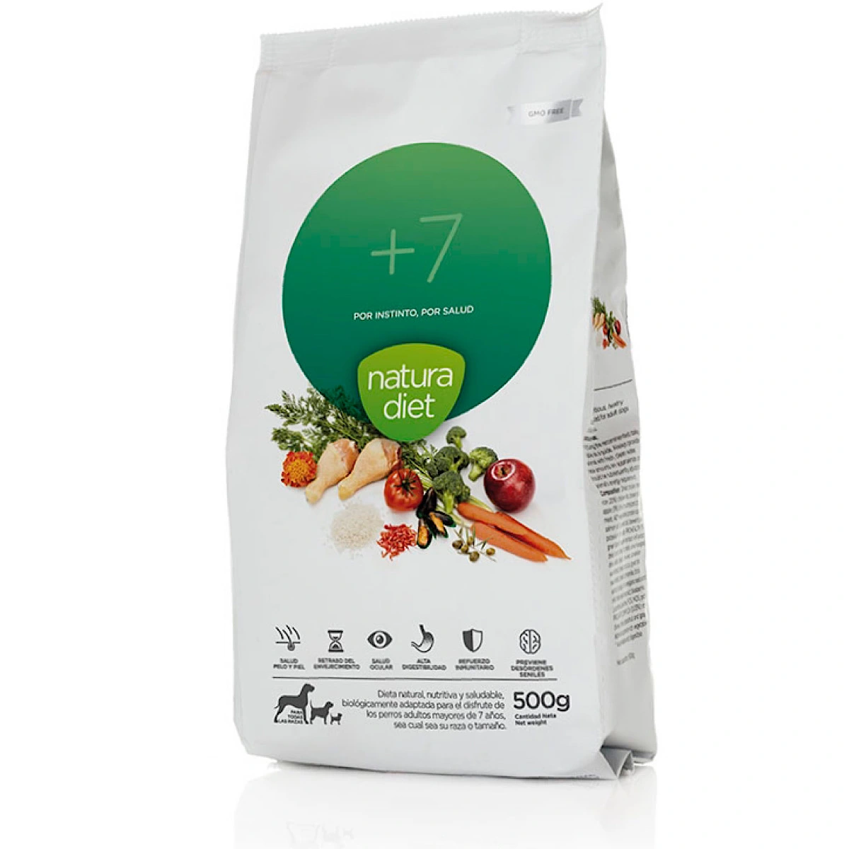 Natura Diet Hundefoder Senior +7 500 g - naturligt tørfoder til ældre hunde